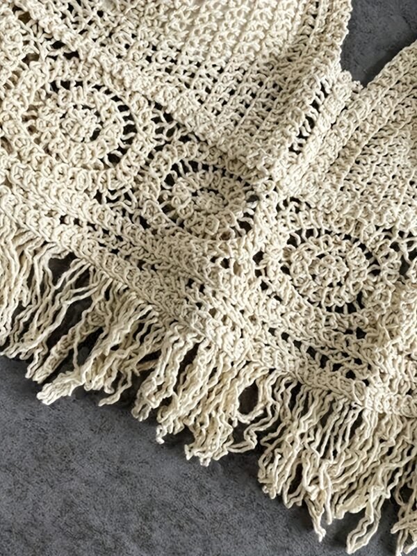 Women's Bohemian Fringe Backless Lapel Collar Outerwear
