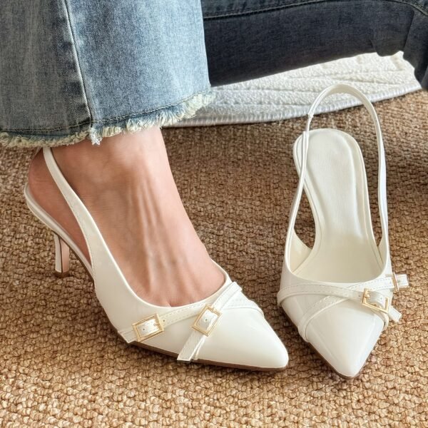 Ladies' Pointed Toe Kitten Heels with High-Heeled Sandals