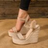 Woven Rope Wedge Sandals Boho Summer Platform Heels