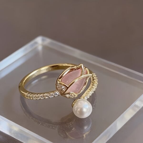 201bcb36-d91e-45ab-b411-e0544e70962e.jpg Fashion Creative Tulip Ring, French-Style Light Luxury Open Ring