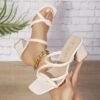 Vintage French Square Toe Chunky Heels Elegant Fairy Style Pumps