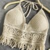 Women's Bohemian Fringe Backless Lapel Collar Outerwear