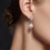 Leaf Pearl Drop Earrings Vacation Style Elegant Dangle Jewelry