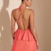 4b43bdc7-162d-4809-9544-d0f9890d1542.jpg Elegant Halter Neck Chiffon Mini Dress Lightweight Feminine Party Dress
