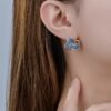 Vintage Palace Earrings Elegant Taro Purple Luxury Studs
