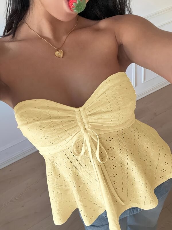 4c34b3c6-7cdb-42c7-92f7-1e9d1fa54f53.jpg Women's Drawstring Minimalist Tube Top yellow