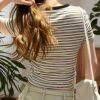 4d5b177a-f00c-4a5b-8f86-b98df6728333.jpg Fashionable Striped Short-Sleeve Women'S T-Shirt