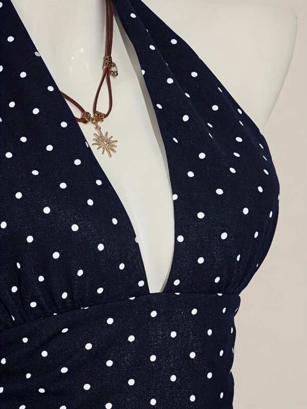 4e76a01d-6241-46b9-b857-725292b396d9.jpg Women'S Polka Dot Print Ruffled Low-Plunge V-Neck Short Cami
