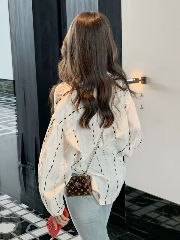 French-Style New Drop Print Shirt for Women