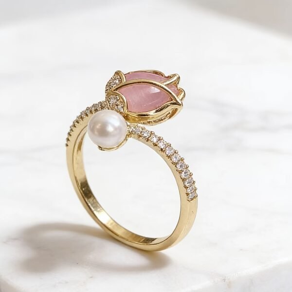 5e01db5e-7a95-4bc1-897a-715632ab8561.jpg Fashion Creative Tulip Ring, French-Style Light Luxury Open Ring