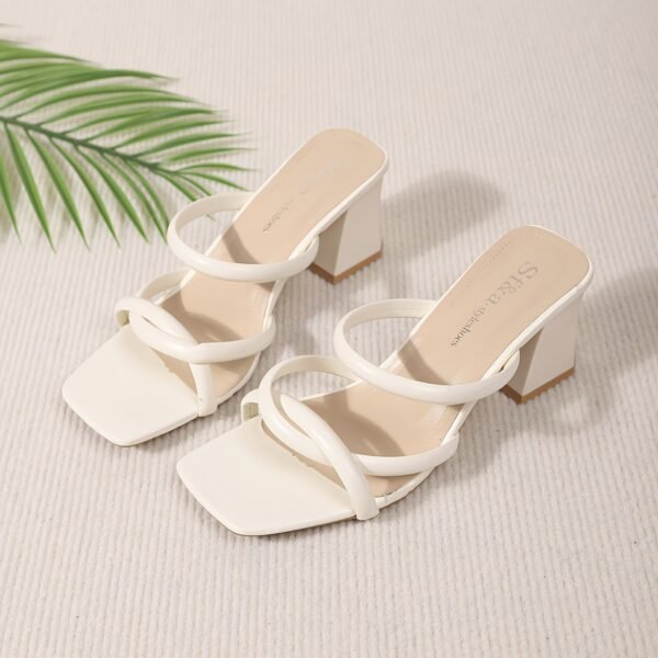 Vintage French Square Toe Chunky Heels Elegant Fairy Style Pumps
