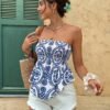 Vegetable Print Women'S Tube Top Short Top