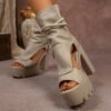 Retro Plus-Size High Heel Sandals Stylish Comfort Fit Heels