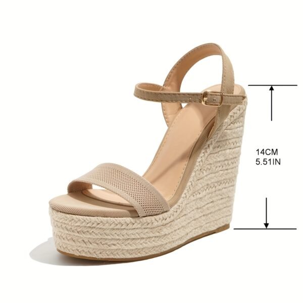 Woven Rope Wedge Sandals Boho Summer Platform Heels