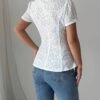 79306088-5c62-4ab3-93b6-d5a82e3f0966.jpg Women'S Commuter Elegant Solid Color Hollow Embroidery T-Shirt