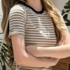 7cbeb15a-1e94-4584-9e6e-c98d3e804ed0.jpg Fashionable Striped Short-Sleeve Women'S T-Shirt