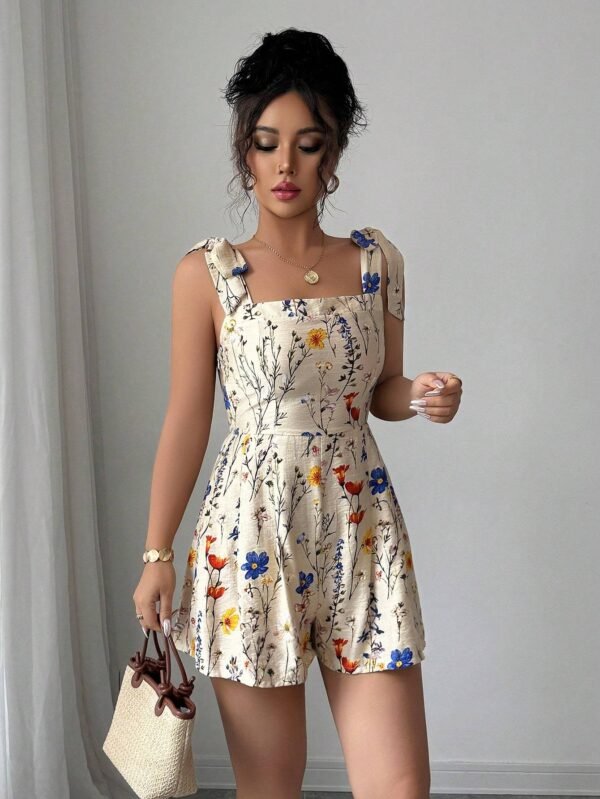7e0afa72533846aa89cac04be97f7f68-goods.jpeg Women's Printed Bow Waist Holiday Jumpsuit Shorts