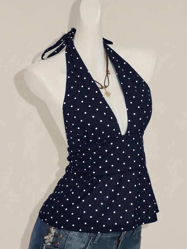 85d5bbf1-cba1-4c6d-8c20-0d9de88aeeaf.jpg Women'S Polka Dot Print Ruffled Low-Plunge V-Neck Short Cami