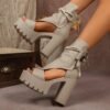 Retro Plus-Size High Heel Sandals Stylish Comfort Fit Heels
