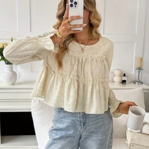 999293c7-a2c8-4618-b0d0-aaed4d8d55be.jpg Cerises Ladies Casual Commuter Striped Shirt