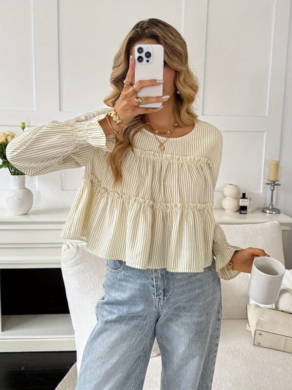 Cerises Ladies Casual Commuter Striped Shirt