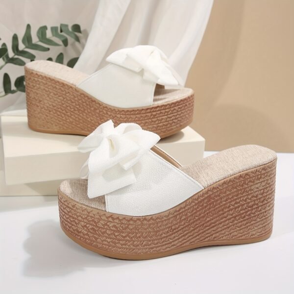 a69caa85-73e9-4626-9b0f-cde733453e4e.jpg Bow Wedge Slippers Women’s Elegant Casual Slip-On Sandals