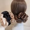 acce101b-7d14-400c-9289-5a5cecc3f071.jpg Retro Satin Scrunchies Soft Frilly Ponytail Hair Ties (Multi-Color)