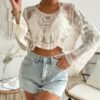 b20bda1e-b59a-4cbe-b4fa-268bb92365bf.jpg Sexy Lace Knit Swimsuit Cover-Up Beachwear Sheer Dress