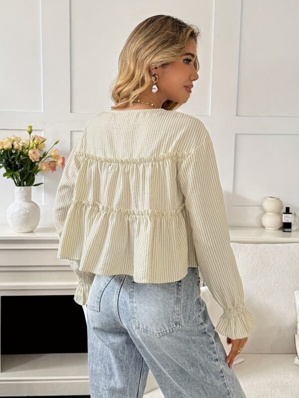 Cerises Ladies Casual Commuter Striped Shirt