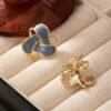 Vintage Palace Earrings Elegant Taro Purple Luxury Studs