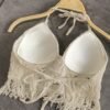 Women's Bohemian Fringe Backless Lapel Collar Outerwear