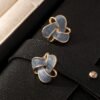 Vintage Palace Earrings Elegant Taro Purple Luxury Studs