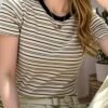 cc3e2e84-174d-4bf0-8078-a36497e72ff8.jpg Fashionable Striped Short-Sleeve Women'S T-Shirt