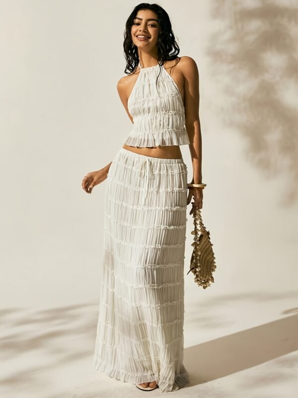d0b550b0-3856-4466-aa55-946495e19202.jpg Elegant Backless Halter 2-Piece Set Tie-Detail Top & Long Skirt Outfit