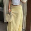 d912d8f0-c477-4508-a3f0-deb420eba920.jpg Chic Striped Zipper Skirt Yellow Casual Women’s Bottom
