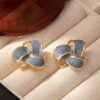 Vintage Palace Earrings Elegant Taro Purple Luxury Studs
