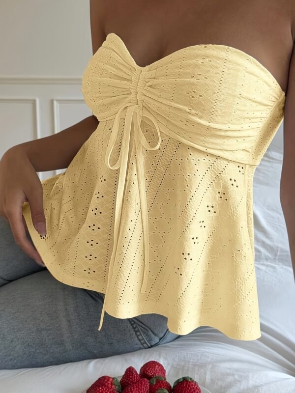 e0b5fd8f-1b66-4a5d-9552-1e2fa956ef61.jpg Women's Drawstring Minimalist Tube Top yellow