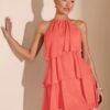 ef5251a9-7865-41c3-9174-a1a06a87f3a7.jpg Elegant Halter Neck Chiffon Mini Dress Lightweight Feminine Party Dress