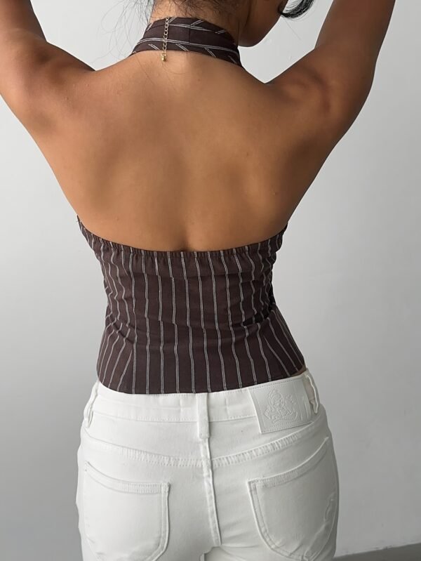 New Fashion Women's Striped Halter Neck Tank Top
