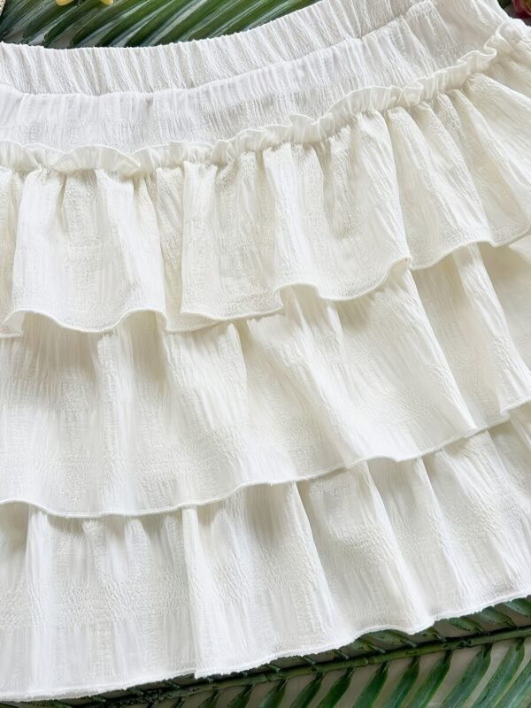 f9066f90-2a33-4c38-8f3f-05f4d5b912a8.jpg Casual Ruffled Mini Skirt Solid Color Feminine Bottom