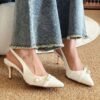 Ladies' Pointed Toe Kitten Heels with High-Heeled Sandals