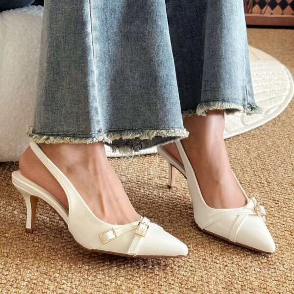 Ladies' Pointed Toe Kitten Heels with High-Heeled Sandals